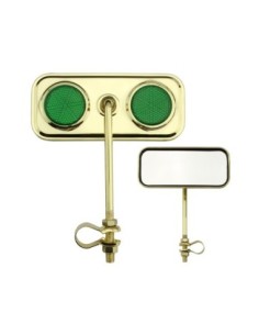 Rectangle Mirror Gold Green Reflectors.